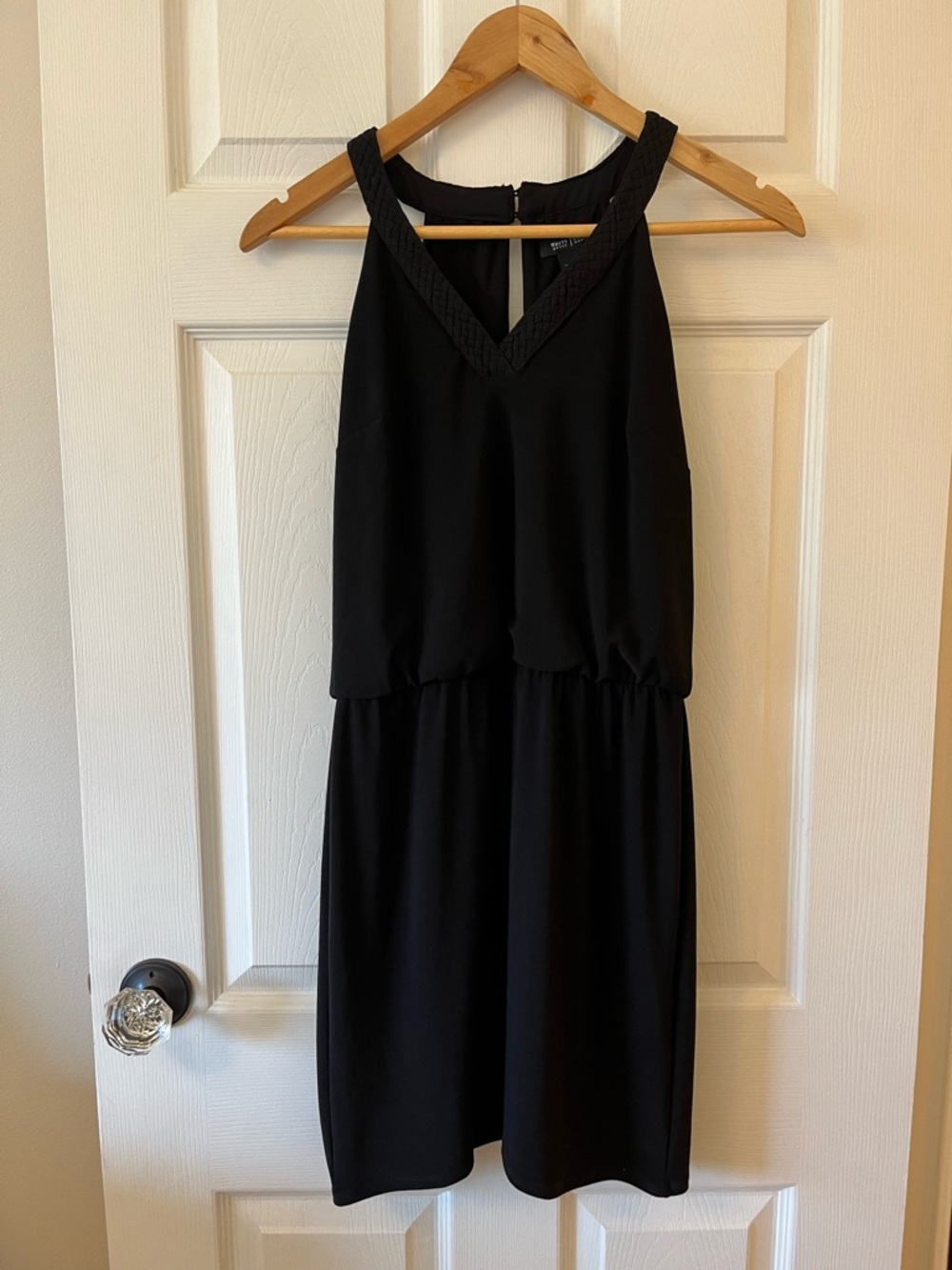 White House Black Market Black Sleeveless V-Neck Dress